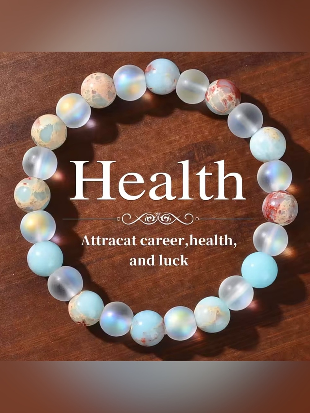 Health-Boosting Blue and Ivory Beaded Bracelet
